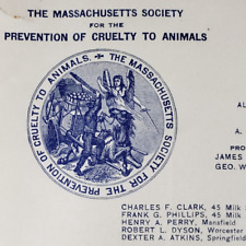 Animal Cruelty Letterhead 1910 Boston Vintage Antique Letter Humane Society B90 picture
