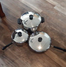 Revere Ware Stainless Steel 6-Piece Set w/ Aluminum Disc Bottom-USA, 1991 picture