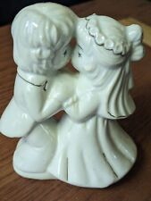 Vintage Porcelain Kissing Wedding Couple Figurine Or Cake Topper 41/2 in. tall picture