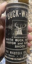 Rare Old Vintage 1930s BUCK WHITE SHOE DRESSING DEER SPICE TIN White Tail Mule picture