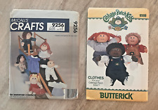 UNCUT Butterick Cabbage Patch Kids Pattern 6508 & Mccalls Crafts 9256 picture