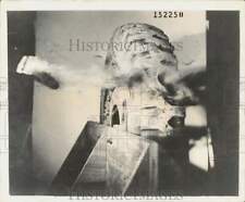 1944 Press Photo AAF Command test fires 37mm shell through self-sealing tire, OH picture