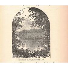 1876 Victorian Schuylkill Bluff Fairmount Park Philadelphia Engraving 2T1-57h picture