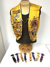 Vintage 1970s Lions Club International Vest With Patches + Dozens of Pins picture