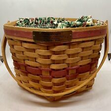 Longaberger 1997 Hexagon Snowflake Christmas Basket With Fabric&Plastic Liner picture