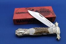 HAMMER BRAND STAG FOLDING LOCKBACK COLLECTIBLE DIRK KNIFE HB1ST 2005 NEW IN BOX picture