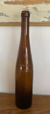 Antique Vintage Amber Brown PELLISSON BRANDY Long Neck Bottle Embossed RARE picture