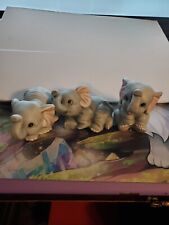 Homco set of 3 Baby Gray Elephants #1400 3-3 1/4in tall 4in long, Adorable picture