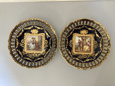 Two Beautiful Royal Vienna Plates with Reticulated Edges and Hand Painted Scenes picture