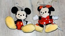Disney Store Authentic Mickey Minnie Mouse 2 Tiny Big Feet Small Micro Plush Set picture