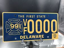 Rare Delaware Specialty License Plate Volunteer Fire Company  Sample Tag picture
