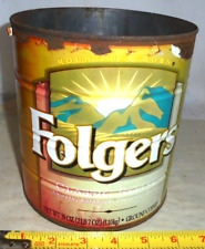 Vintage Folgers Metal Coffee Can 39 oz. Classic Roast gold & yellow picture