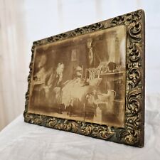 Antique Victorian Sepia Post Mortem Mourning Photograph Photo Glass 1800s RARE picture