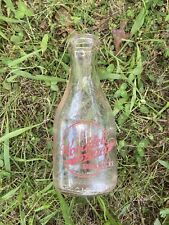 Vintage Original Wooddell Dairy Quart Milk Bottle Red Pyro Granville NY New York picture