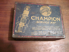 Original Vintage Champion Spark Plugs Metal Box Tin picture