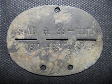 WW2 RARE German Army SS Wermacht ID DOG TAG ( STAB 6. SS- T. ST.  ) picture