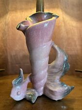 Vintage Pink Fish And Shell Pottery Vase picture