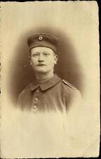 WWI German soldier ~ to Martha Schuberth ~ Leipzig Plagwitz Feldpost 1917 RPPC picture