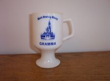 Vintage Walt Disney World White Footed Milk Glass Coffee Cup Mug picture