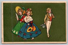 Antique 1907 Embossed Postcard Boy And Girls picture