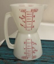 Vintage Tupperware wet /dry Double Measuring Cup 8 oz 2 Sided Hourglass picture