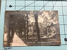 Antique 1912 RPPC Postcard - Huron Street - Cheboygan Michigan picture