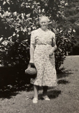 Vintage 1930s Older Woman Grandmother Fashion Dress Hat Original Photo P11k10 picture