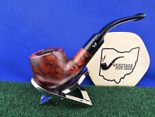 Viking Classic Smooth Red Finish Bent Acrylic Stem Unsmoked Briar Pipe picture