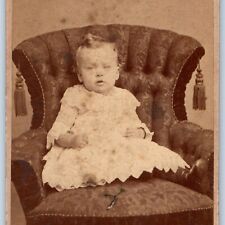 c1870s Allegheny, PA Little Baby Girl CDV Photo Card Sperber Pennsylvania Vtg H8 picture
