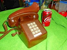Vintage Brown Telephone Push Button Chin Rest 1990 WORKS picture