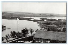 c1940's Bird's Eye View Of Lake Ogallala Ogallala Nebraska NE Unposted Postcard picture