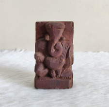 Antique Handmade Lord Ganesha Ganesh Figure Statue Wooden Old Collectible WD556 picture