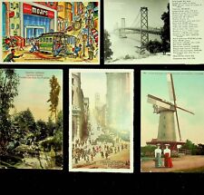 FIVE Los Angles General Scenes Vintage Post Cards -AA-38 picture