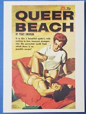 Postcard Pulp Fiction Cover Queer Beach by Peggy Swenson 6.75