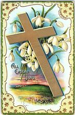 C1911 Easter Postcard Germany Cross Flowers Sunrise Embossed Post Detroit 1911 picture