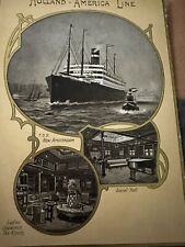 1908 Holland America Line Cruise Boat Ship Rare Menu picture