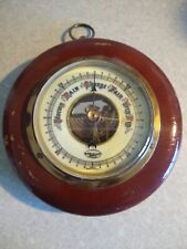 Antique German Weather Barometer -Brass And Wood-5Inch-Colonial Optical Co. picture
