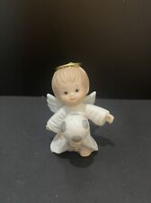 Enesco Ruth Morehead Holly Babes 1987 Angel Kicking A Soccer Ball Figurine picture