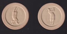 2 VERY OLD POKER CHIPS WITH GOLFER, DRESSED FROM THE '20's? SET OF TWO   A1091 picture