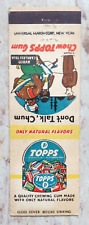 VINTAGE MATCHBOOK COVER CHEW TOPPS GUM WIN THE WAR STAMP POSTCARD picture