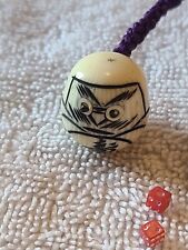 VTG JAPAN CELLULOID KOBE CHARM POP OUT EYES OWL SECRET OPENING 2 TINY RED DICE picture