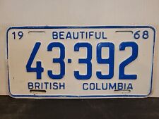 1968 British Columbia License Plate Tag Original. picture