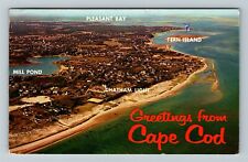 Cape Cod, MA-Massachusetts, Aerial View,  c1960 Vintage Postcard picture