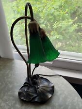 Lily Pad Table Lamp with Green Frosted Tulip-Shaped Glass Shades Tiffany style picture
