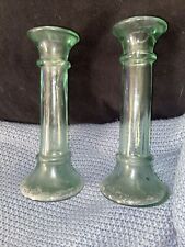 Pair Of Vintage Glass Candle Stick Holders picture
