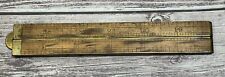 Vintage Stanley Boxwood Ruler No. 62, 2 Foot, 4 Fold Folding Brass Bound picture