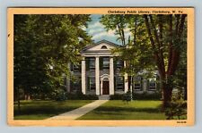 Clarksburg, Historic Public Library Waldomore Linen West Virginia c1948 Postcard picture