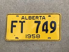 1958 - CANADA - ALBERTA - LICENSE PLATE picture