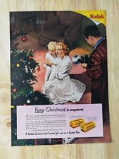 Vintage 1949 Kodak Camera Family Christmas Full Page Original Ad 921 picture