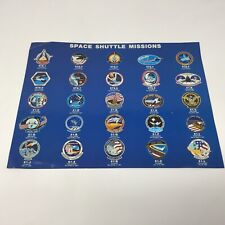Vintage NASA Space Shuttle Missions 1981 -1986 Emblems and Mission Facts summary picture